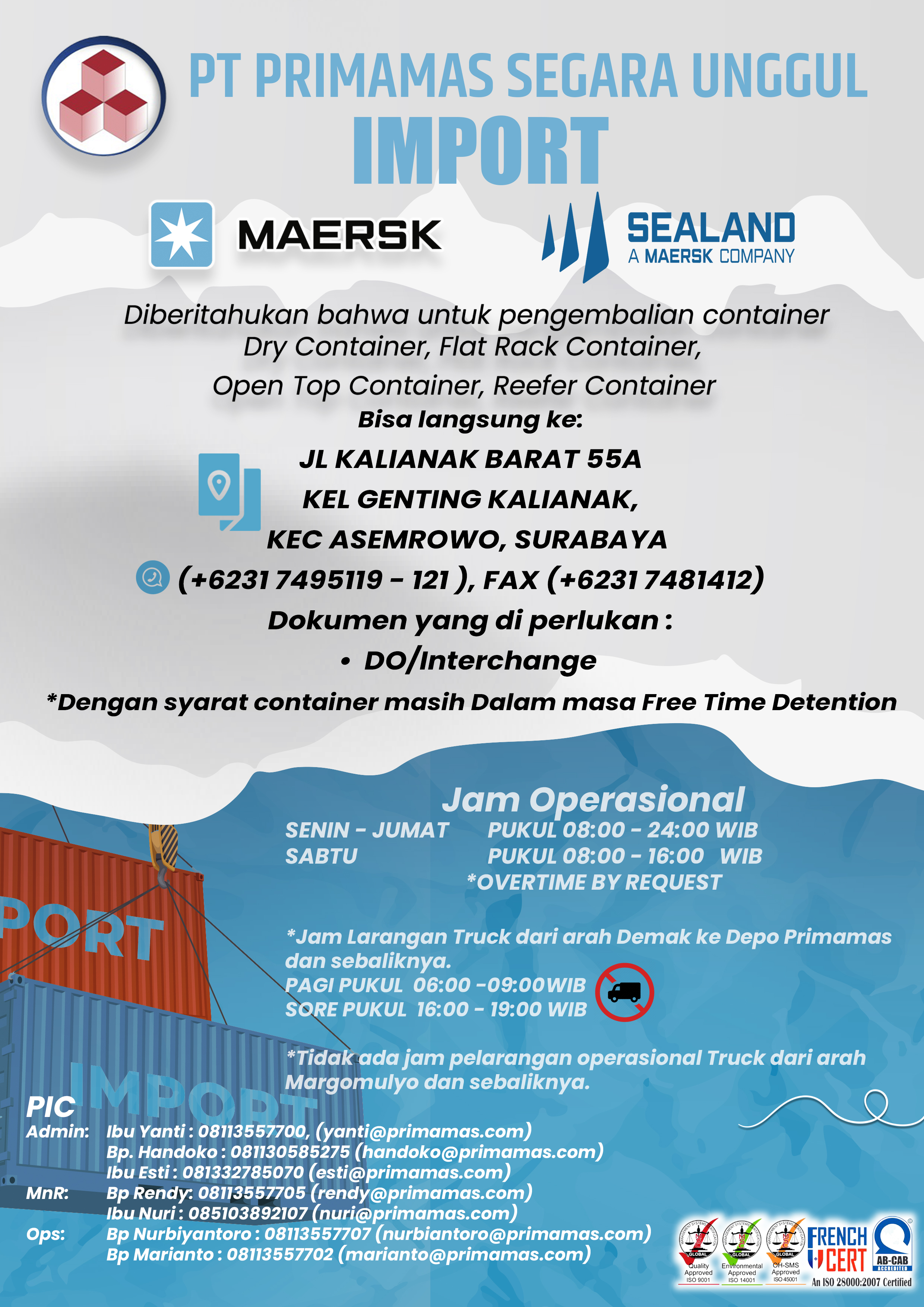 Import Container Maerskline